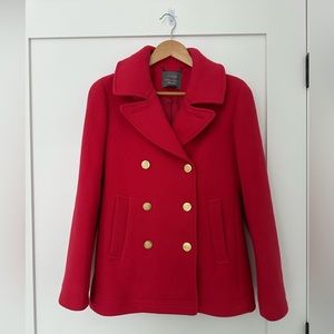 J.Crew Red Stadium Cloth Peacoat | Size 2